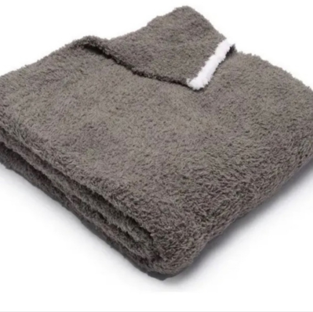 BAREFOOT DREAMS CHARCOAL/WHITE 45X60 THROW